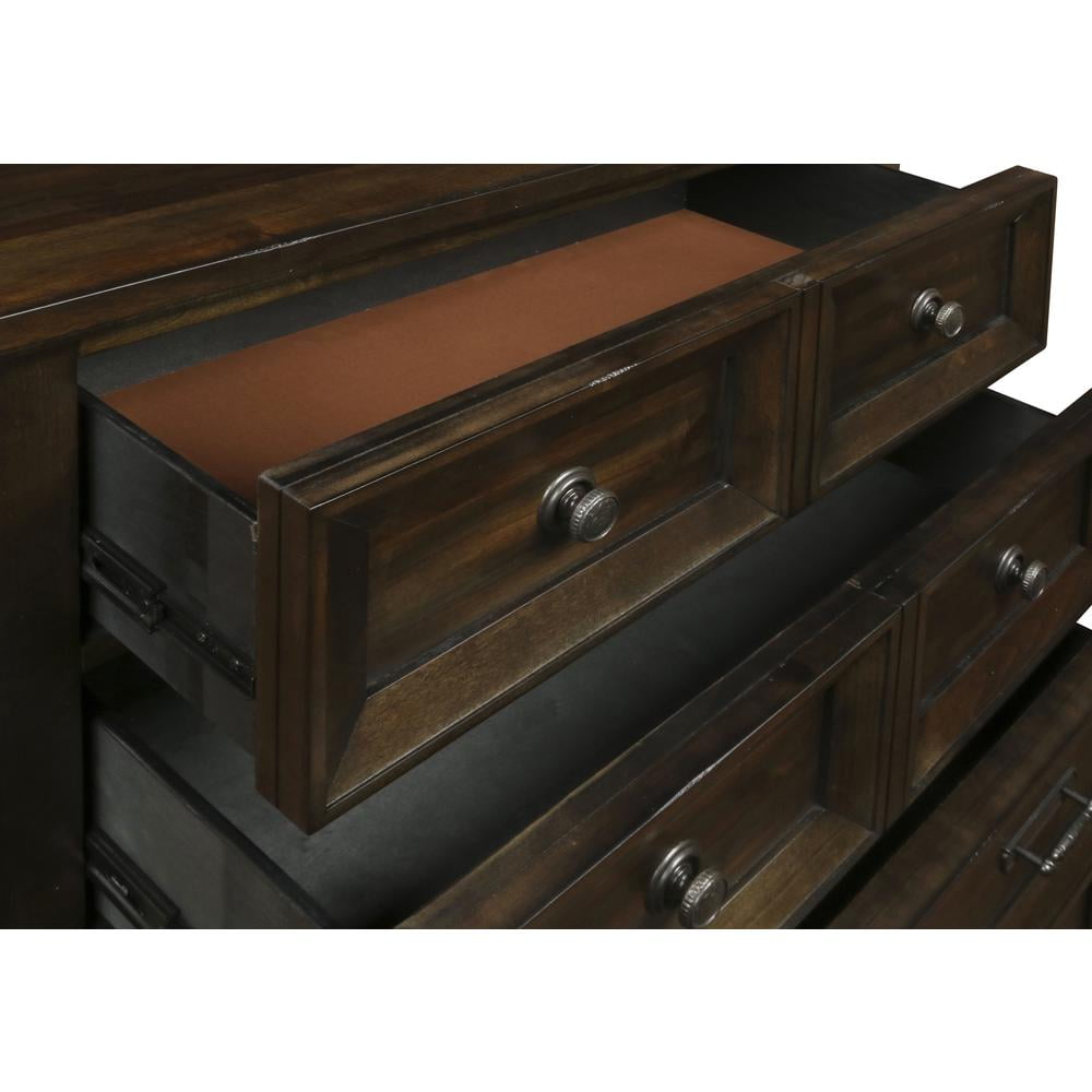New Classic Furniture Sevilla 5-Drawer Solid Wood Chest in Walnut