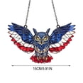 thumbnail image 5 of Colorful Acrylic Owl Window Decor Pendant - Patriotic Red White Blue Indoor & Outdoor Garden Accent, Decorative Gift for Home, Terrace & Garden Lovers, 5 of 5