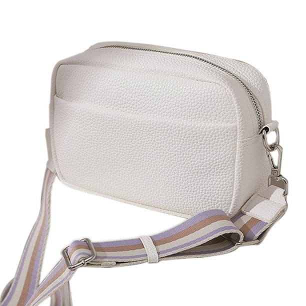 Crossbody Bag for Women Small Leather Camera Purse Thick Strap Cross body Bags Triple Zip Shoulder Bag