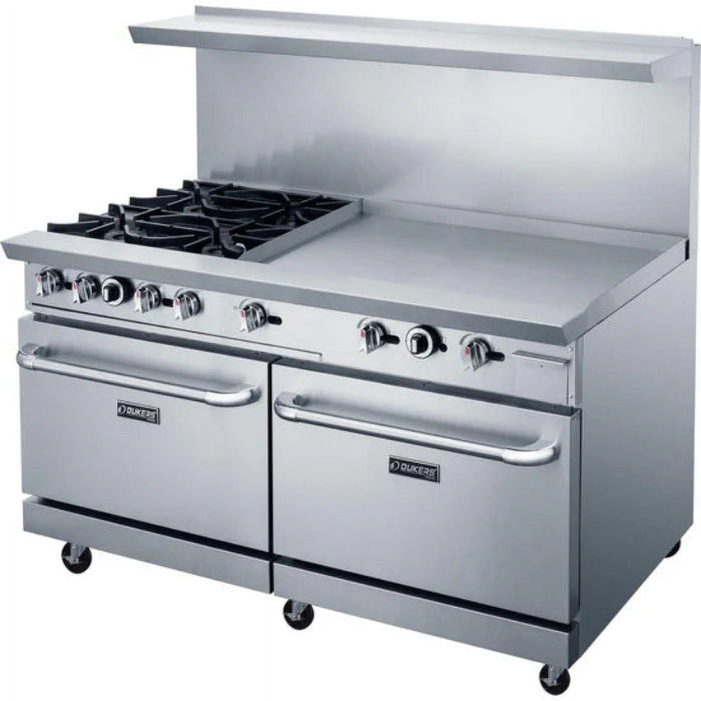 Dukers Stainless Steel  60" Gas Range with 4 Open Burners & 36" Griddle - DCR60-4B36GM 60"