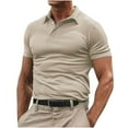 thumbnail image 2 of Business Casual Golf Shirts for Men Short Sleeve Tshirts Shirt Mens Pullover Button Collared Solid Color Slim Breathable Office Work Tees Tops, 2 of 6