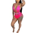 thumbnail image 4 of Conjunto de bikini de verano de 2 piezas para mujer Sujetador con cuello colgante sin espalda y sin mangas + tanga de borlas de color sólido Nituyy Conjunto de dos piezas de bikini con borlas, 4 of 5