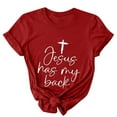 thumbnail image 5 of LSLJS Easter Haut à Manches Courtes Col Rond Imprimé Lettrage pour Femmes, Cadeaux pour Femmes, 5 of 5