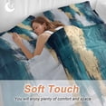 thumbnail image 4 of Abstract Graffiti Art 4 Piece Duvet Cover Set Queen Size Gold Blue Blend Texture Soft Bedding Set Comforter Cover, 1 Duvet Cover 1 Flat Sheets and 2 Pillowcases, 4 of 9