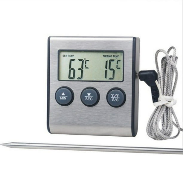 LCD Digital Cooking Food Meat Thermometer for Smoker Oven ...