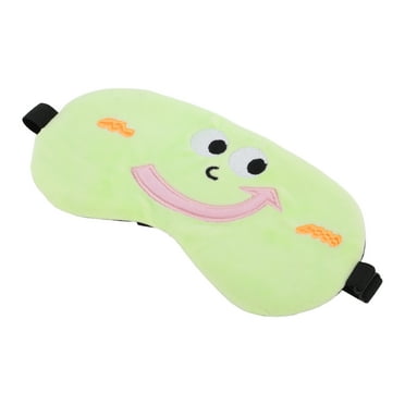 Unique Bargains 1 Pc Green Cartoon Smiling Sleep Mask Soft Eye Shade Cover for Travel