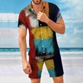 thumbnail image 4 of LYXSSBYX Mens Shorts Cargo Clearance Men's Fashion Short Sleeve Shorts Two Piece Casual Shirt Suit, 4 of 8
