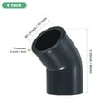 thumbnail image 3 of Uxcell Conector Adaptador de 45 Grados en Paquete de 4, Accesorio de Tubo de 1" en Codo Schedule 80 para Línea de Agua, Gris, 3 of 6