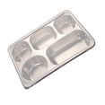 thumbnail image 4 of Divided Tray Food Plate Plates Lunch Compartment Dish School Serving Dinner Stainless Section Rectangular Student Kid, 4 of 6