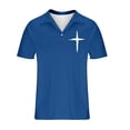 thumbnail image 4 of Kalauyu Shirts for Men Moisture Wicking Mens Summer Short Sleeve Collared Shirts Cross Graphic Tee, 4 of 5