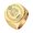 Gold Cancer, variant on Zodiac Signet Ring for Men Women 22mm Round Top Stainless Steel Astrology Horoscope Vintage Engraved Constellation Tarot Jewelry Gift Sizes 7-15