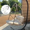 thumbnail image 3 of CQSXDA Swing Egg Chair With Stand In Modern Wicker Rattan Design For Indoor Outdoor Use With Cushion And Pillow,Beige+Brown, 3 of 12