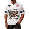 thumbnail image 4 of Vamuko 250th Anniversary Shirts Men Short Sleeve Graphic Independence Day Shirt Usa Flag American Flag Striped Tees 4th Of July Loose Tshirts White 3XL, 4 of 5