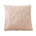thumbnail image 2 of Beige Valentines Pillow 18x18 Inches, Faux Wool Decorative Farmhouse Velvet Couch Pillow, Soft Plush Square Boho Cushion Pillow, 2 of 8