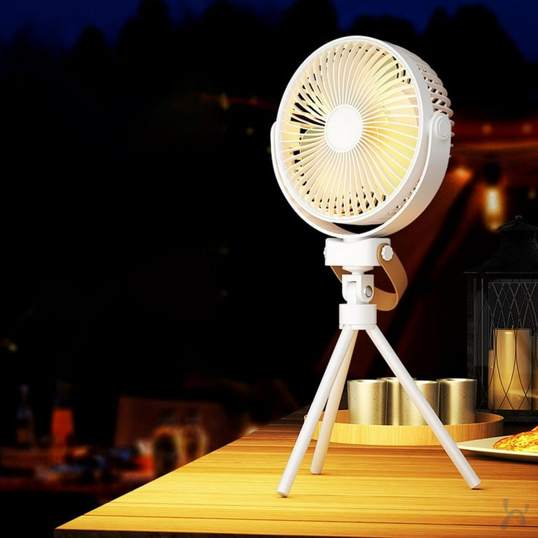 Thanksgiving Sale Fans Camping LED Fan With Light 20000mAh Rechargeable Battery Powered Outdoor Tent Fan With Light And Hook 4 Speed Personal USB Desk Fan For Camping Fishing Power Outag by Hilehuti