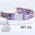 thumbnail image 1 of SUTENGDA [Collier Coloré pour Animal de Compagnie] Collier pour Animal de Compagnie Durable en Polyester Ajustable / TP Motifs Géométriques Colorés et Breloque Cœur Boucle de Sécurité 7.67-12.6 Pouces - Idéal pour Chats et Chiens, 1 of 6