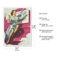 thumbnail image 2 of Pretty Cagey - Vintage Pin Up Girl Print by Gil Elvgren c.1953 - Master Art Print 10in x 14in, 2 of 4