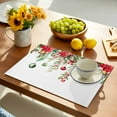 thumbnail image 2 of Red Green Christmas Placemats Set of 6, Xmas Balls Botanical Poinsettia Placemats for Dining Table, Place Mats for Kitchen Tabletop, Waterproof Wipeable Dining Table Mats Set, 2 of 9
