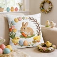 thumbnail image 4 of QuanTara Embroidered Easter 'Good Things' Pillow Cover 18x18in, Soft Short Lint Decorative Throw Pillow Case for Sofa, Bed, Living Room, 4 of 6