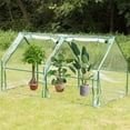 thumbnail image 6 of Green Outdoor Waterproof Portable Plant Greenhouse with 2 Clear Zippered Windows, 6 of 8