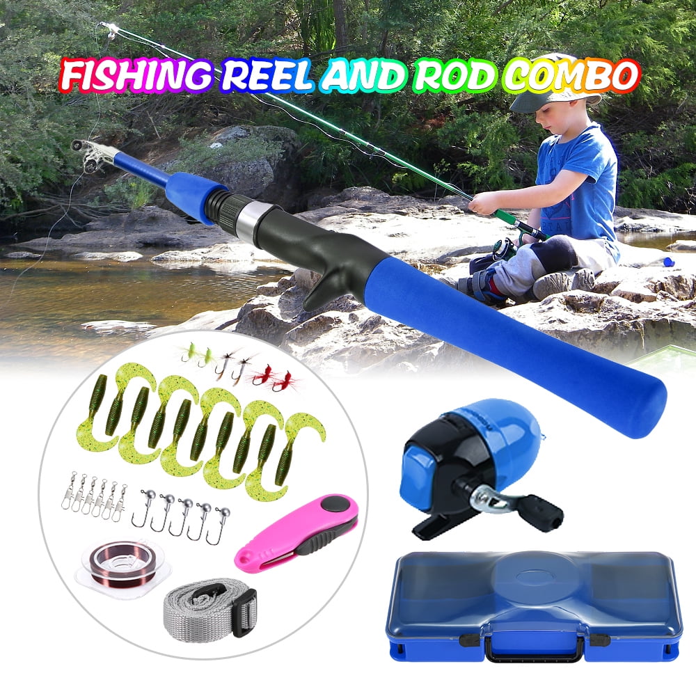 Andoer 1 2m Fishing Rod And Reel Combo For Kids Spincast Fishing Reel Telescopic Fishing Rod Pole Lures Hooks Line Fishing Accessories Walmart Com Walmart Com