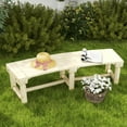 thumbnail image 2 of Outsunny Round Wooden Garden Tree Bench with Slatted Seat, Natural, 2 of 10
