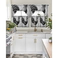 thumbnail image 4 of Grey Retro Vintage Swag Curtains for Living Room/Bedroom Windows, Farmhouse Country Animal Modern Kitchen Curtains and Valances Set 36 Inch Length, Light Filtering Swags Valance Curtain Panels, 4 of 5