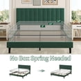 thumbnail image 4 of QinaQin Base de cama Queen tapizada en terciopelo con cabecera capitonada vertical ajustable, fácil de armar y sin necesidad de box spring, 4 of 8
