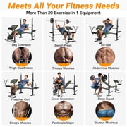 Weight Bench,Blacksmith 6-in-1 Adjustable 1100 lbs Load Bearing Weightbench Set with Squat Rack, Leg Developer, Preacher Curl, Butterfly Arms