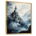 thumbnail image 2 of Designart "Mountain Fortress Castles Misty painting II" Cityscapes Floater Framed Wall Decor, 2 of 7