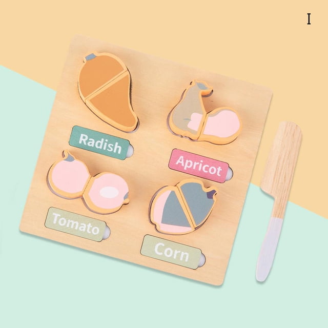 Tablero de rompecabezas Juguetes Vocabulario de y verduras Coordinación de ojos y manos Iluminación Juguetes Montessori para padres e I Hugo Tablero de rompecabezas