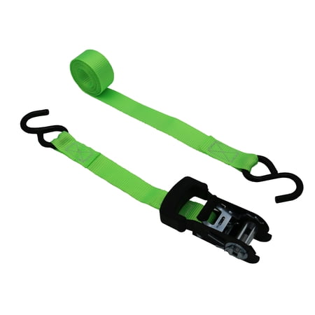 HYPER TOUGH 1”X10’ 500 LBS STANDARD DUTY S-HOOK RATCHET TIE DOWN-2 PACK