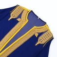 thumbnail image 5 of Open Front Thobe for Men Embroidery Bisht Sleeveless Arabic Dishdasha Mesh Stand Collar Arab Thobe for Wedding & Celebration Navy XL, 5 of 7