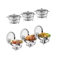 thumbnail image 1 of Garvee Plat Rond Anti-Frottement en Acier Inoxydable 5 Qt, Réchaud avec Cuillère et Pinces, Lot de 6, Argent, 1 of 8
