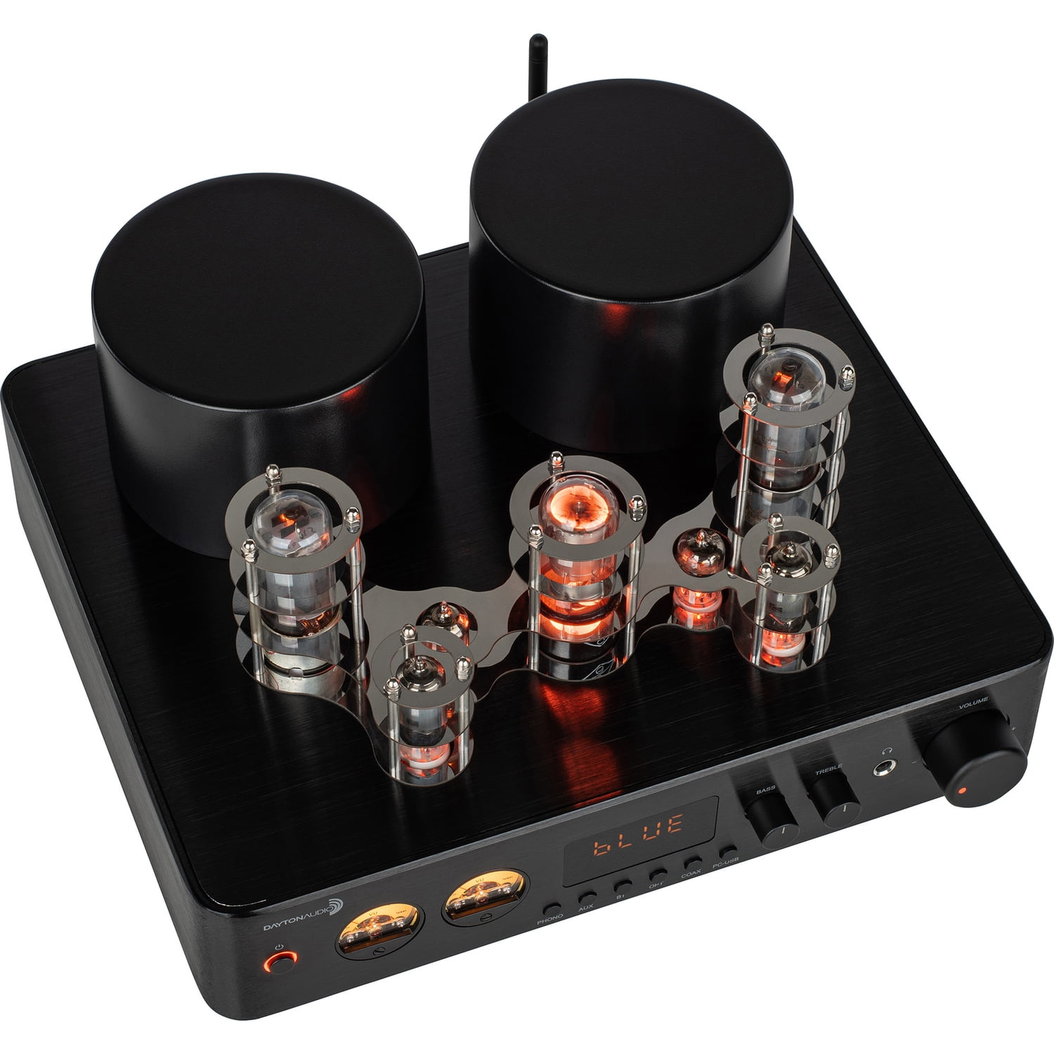 Dayton Audio HTA20 Integrated Stereo Hybrid Hi-Fi Vacuum Tube Class A/B Amplifier 20 Watts RMS with Subwoofer Output, Headphone Output, Bluetooth 5.0