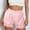 🔥 Pink, variant on USSUMA Womens Solid Pocket Anti-Chafe Five-Inch Inseam Shorts Elastic Waist Pull-On Quick-Dry Breathable Lined Design with Functional Pockets for Holiday Beach Travel Lounge Comfortable, Shorts