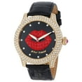 thumbnail image 1 of BJ00019-58 Women's 3D Lip Graphic Red & Black Dial Black Leather Strap Watch, 1 of 4