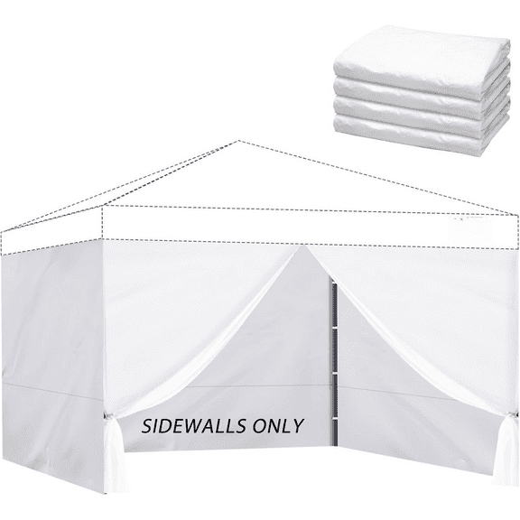 Instant Canopy Sidewalls for 12x12 Pop Up Canopy Tent, 300D Waterproof Material for Outdoor Events, Vendor Booths, and Privacy (Sidewalls Only, Canopy Not Included) 12x12ft-4pcs