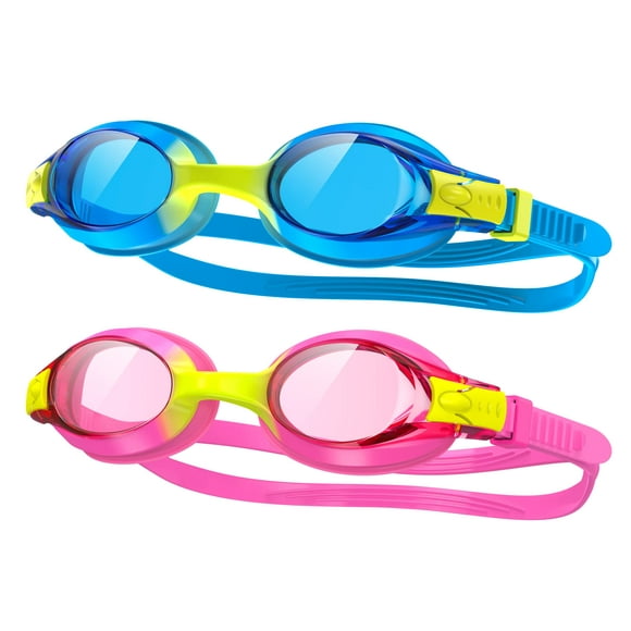 findway Kids Swim Goggles, 2 Pack Kids Swimming Goggles Anti-fog No Leaking Girls Boys for Age 3-14