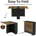 thumbnail image 4 of Folding Dinner Table, Drop Leaf Folding Dinner Table for Kitchen, with 2 Storage Racks and 6 Wheels, Space Saving Table,Brown, 4 of 8