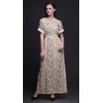 thumbnail image 3 of Bimba Robe Longue en Rayonne à Fleurs de Pêche Aquarelle pour Femmes, Style Bohème, Plage, Cocktail, Fête, Maxi, Fendue - Xxx-Grand, Gris Pâle, 3 of 6
