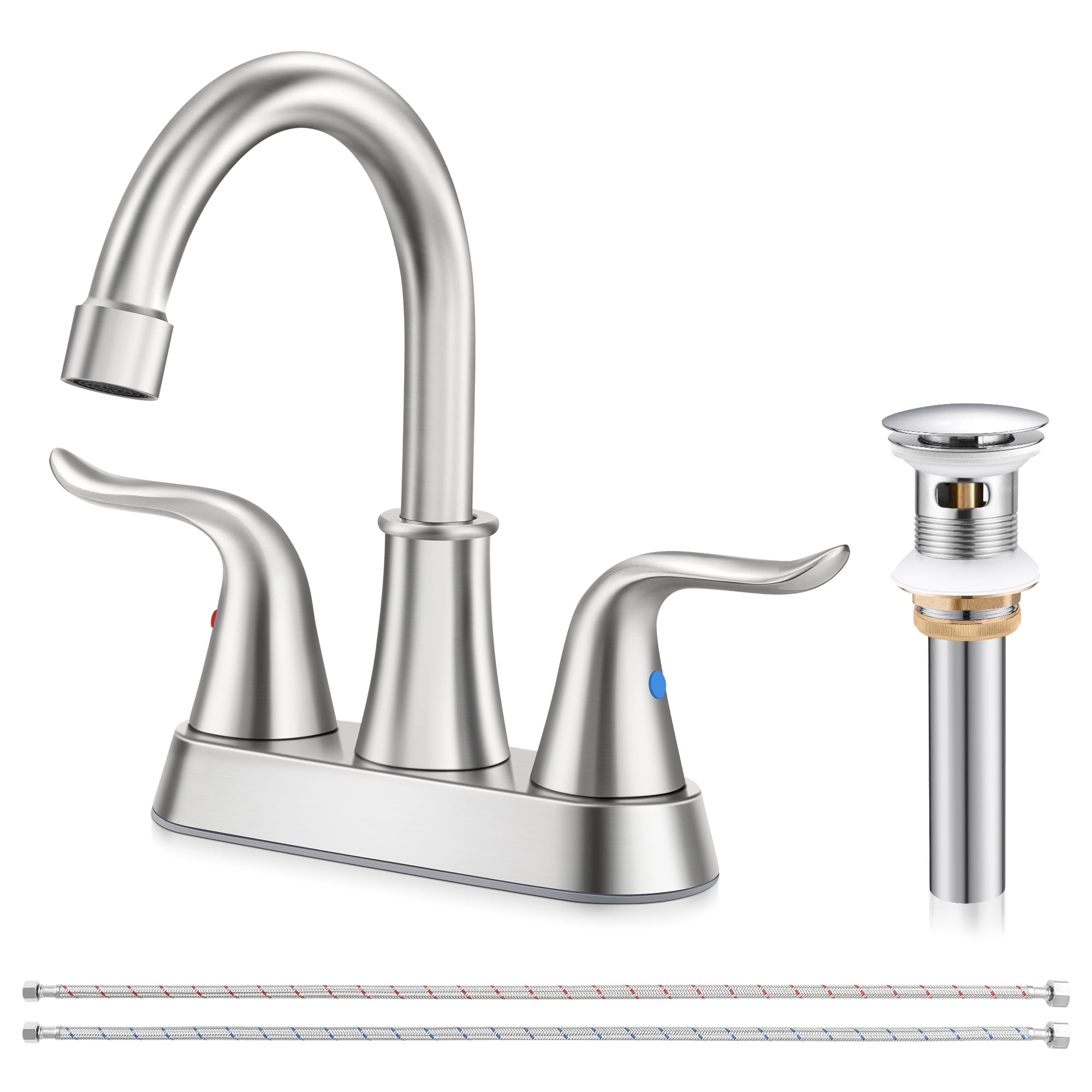 Coliware 2-Handle Brushed Nickel Bathroom Sink Faucet