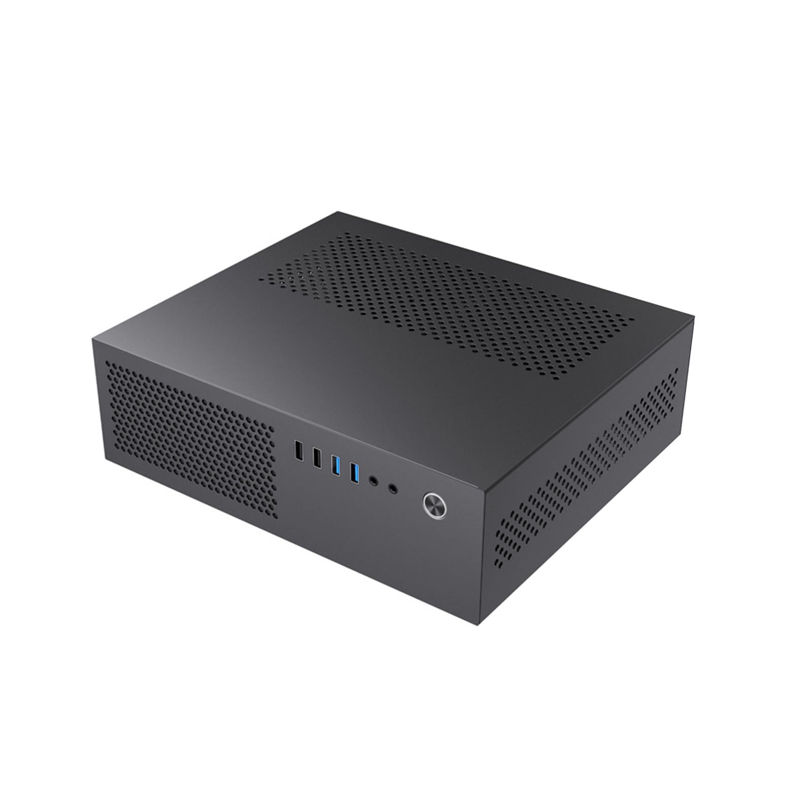 Computer Case,Mini Desktop Computer Case MicroATX,MATX24X24 Motherboard Small 1U 7.3L Computer Case,Support Horizontal Vertical Wall Mount Placement,Home Video Hotel Computer Theater Power Black
