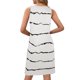 thumbnail image 2 of Vestido sin mangas a rayas, informal, suelto, con bolsillos laterales, vestido sencillo a rayas de verano con cuello redondo, 2 of 4