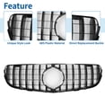 thumbnail image 4 of Front Upper Hood Bumper Grille Grill for Mercedes-Benz GLC250 17-18 Grille Grill AMG Style Gloss Black, 4 of 7