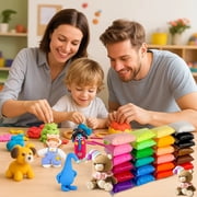 IZZONI Air Dry Clay Kit 24 Colors with Tools, DIY Magic Modeling Clay for Crafts, Soft and Non-Sticky, Birthday Christmas