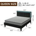 thumbnail image 3 of 4 Ever Queen Bed Frame with Upholstered Footboard, Sized Head Board, Platform Bedframe with Charging, LED Light, 3 of 7