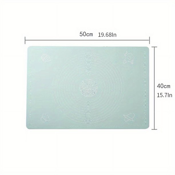 1pc, Pastry Mat, Silicone Baking Mat With Measurements, Non-Stick Counter Mat, Pastry Board Rolling Dough Mats, For Bread, Candy, Cookie Making, Baking Tools, Kitchen Gadgets, Kitchen Accessories, Hom