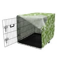 thumbnail image 3 of Exotic Dog Crate Cover, Repeating Tropical Forest Themed Pattern of Summer Season Nature Leaves, Easy to Use Pet Kennel Cover for Dogs, 35" x 23" x 27", White and Fern Green, by Ambesonne, 3 of 6