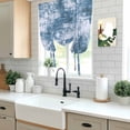 thumbnail image 5 of Modern Blue Tie Up Curtains 45 Inches Long, Kitchen Window Curtains Over Sink, Vintage Abstract Art Contemporary Small Window Curtains Shade Balloon Curtains Valances for Bedroom/Cafe 34"x45", 5 of 8